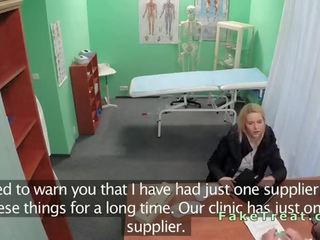 Medic fucks blonde sales woman in an office
