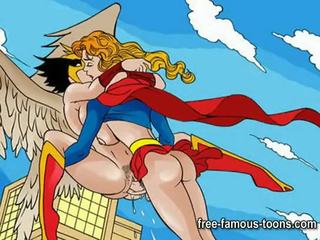 유명한 만화 superheroes 섹스 클립 패러디