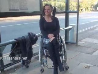 Paraprincess outdoor exhibitionism and flashing wheelchair bound divinity showing
