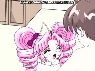 Dalam katil dengan yang pink-haired hentai remaja
