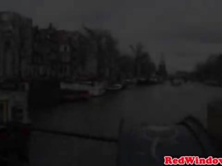 Real olandez strada fata plimbari și suge murdar film excursie youngster